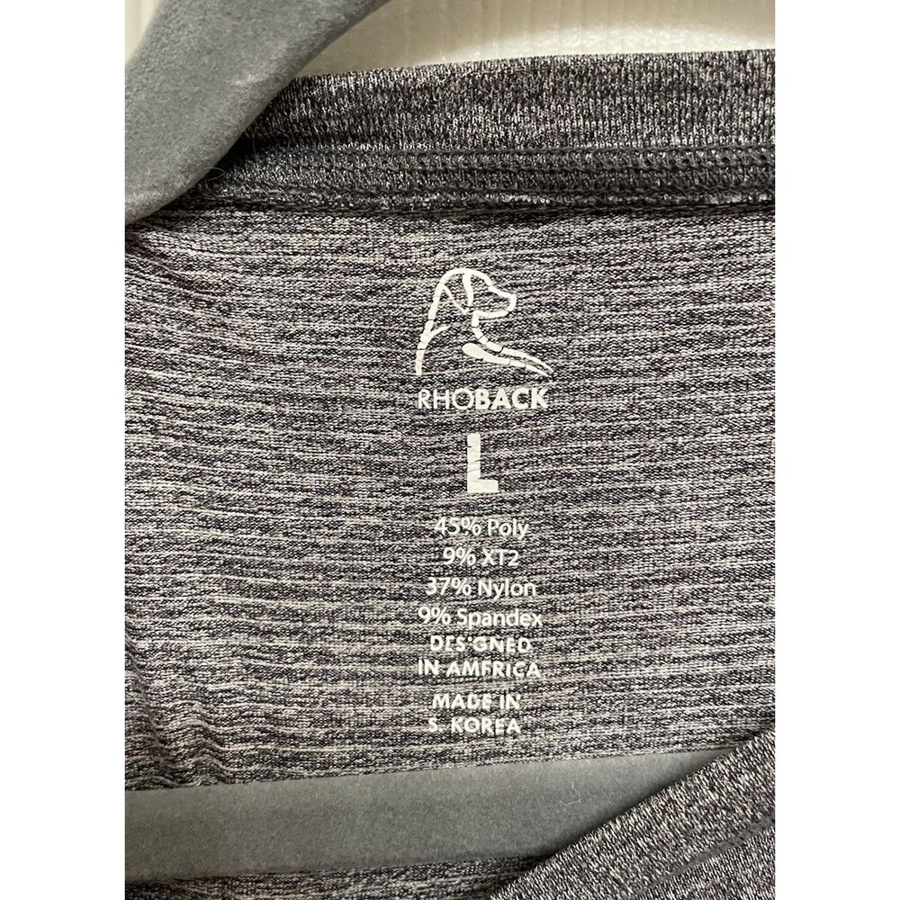 Rhoback Shirt Mens Large Gray Golf Performance Crew Neck Stretch Athletic Tee - Picture 3 of 6